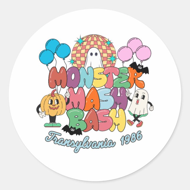Adesivo Redondo Monster Mash Bash Circle Sticker (Frente)
