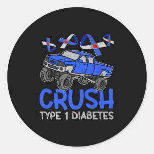 Adesivo Redondo Monster Monster Cruype T1 Diabetes Conhecimento Ri