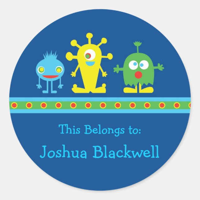 Adesivo Redondo Monster Sticker (Frente)