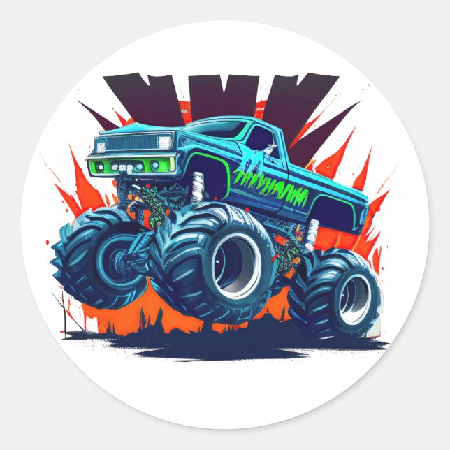 Adesivo Redondo Monster Truck (Frente)