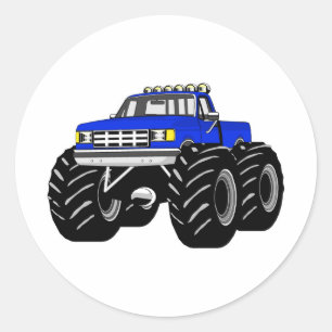 ADESIVO REDONDO MONSTER TRUCK AZUL