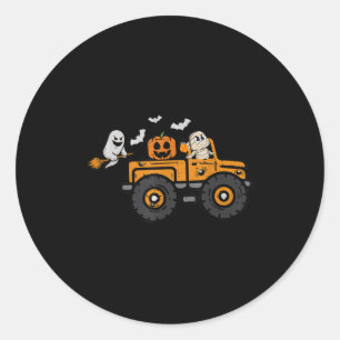 Adesivo Redondo Monster Truck Ghost Pumpkin Halloween
