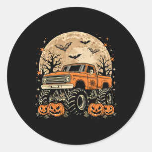 Adesivo Redondo Monster Truck Halloween Jack O Lantern Moon Pumpki