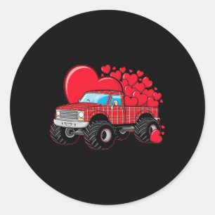 Adesivo Redondo Monster Truck Hearts Xadrez For Men Boys Girls Val