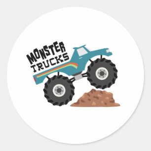 Adesivo Redondo Monster Trucks