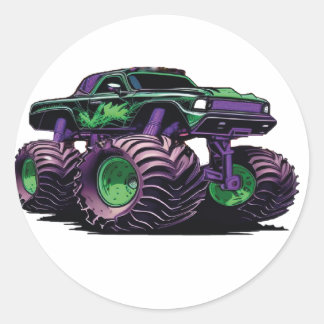 Adesivo Redondo Monster Trucks Are Jam Kids My Truck Lover 