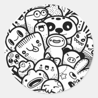 ADESIVO REDONDO MONSTERS FELIZES