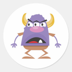 Adesivo Redondo monstro bobo de três olhos