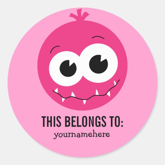 Adesivo Redondo Monstro bobo Giro PERTENCENTE A Vinhetas (Frente)