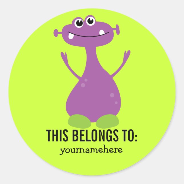 Adesivo Redondo Monstro bobo Giro PERTENCENTE A Vinhetas (Frente)