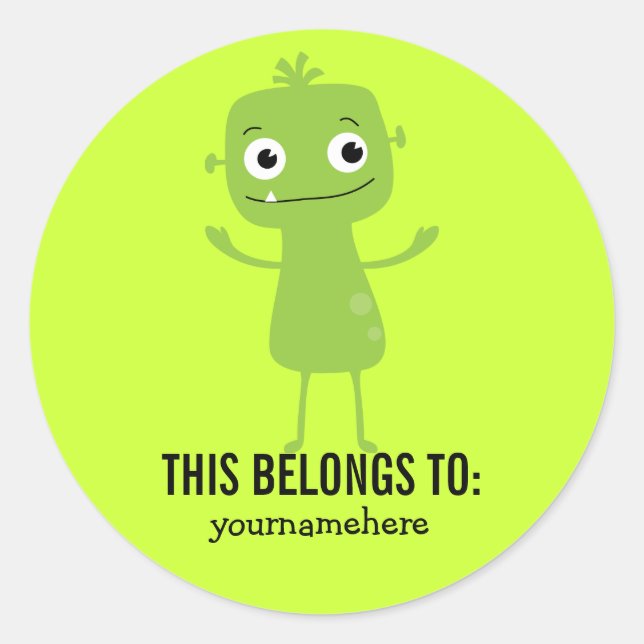 Adesivo Redondo Monstro bobo Giro PERTENCENTE A Vinhetas (Frente)