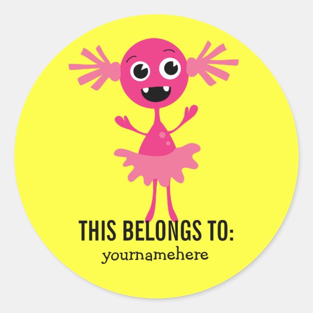 Adesivo Redondo Monstro bobo Giro PERTENCENTE A Vinhetas (Frente)