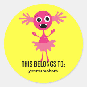 Adesivo Redondo Monstro bobo Giro PERTENCENTE A Vinhetas