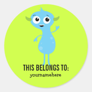 Adesivo Redondo Monstro bobo Giro PERTENCENTE A Vinhetas