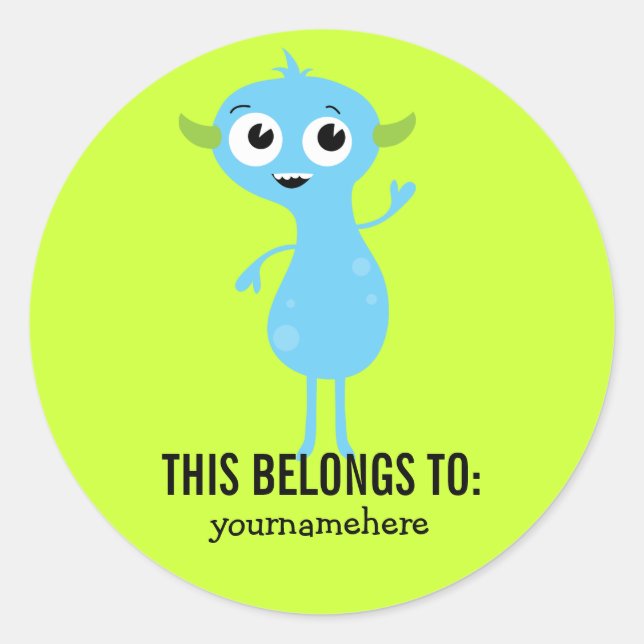 Adesivo Redondo Monstro bobo Giro PERTENCENTE A Vinhetas (Frente)