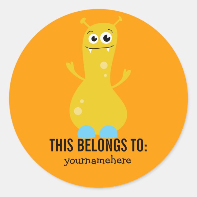 Adesivo Redondo Monstro bobo Giro PERTENCENTE A Vinhetas (Frente)