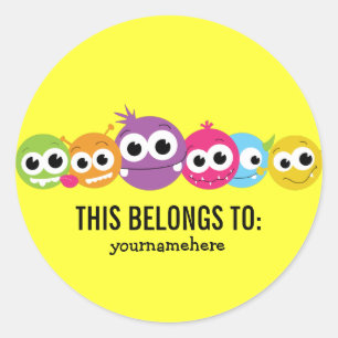 Adesivo Redondo Monstro bobo Giro PERTENCENTE A Vinhetas