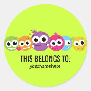 Adesivo Redondo Monstro bobo Giro PERTENCENTE A Vinhetas