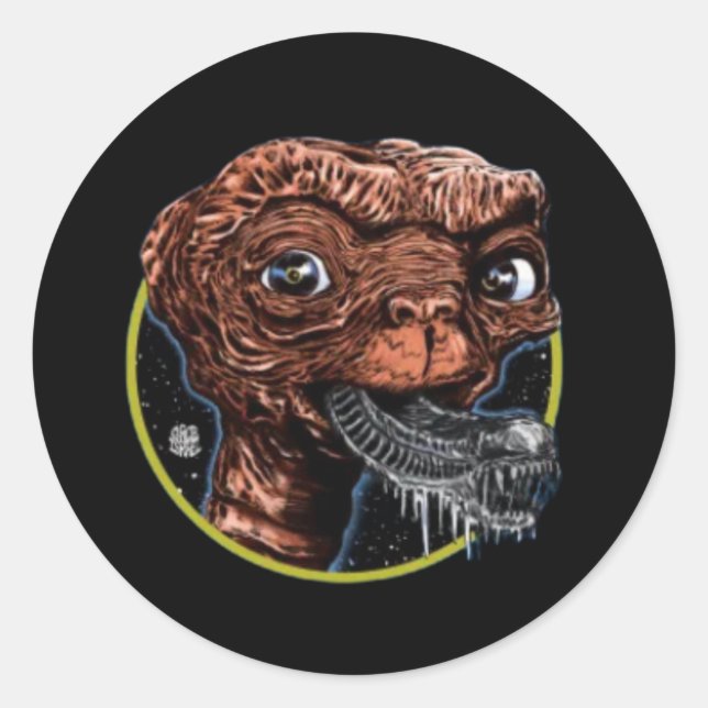 Adesivo Redondo Monstro de alienígena (Frente)