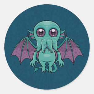 Adesivo Redondo Monstro de Cthulhu, Bebê Cento