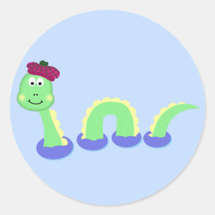 Adesivo Redondo Monstro de Loch Ness