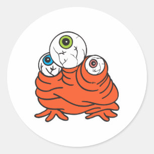 Adesivo Redondo monstro de três olhos