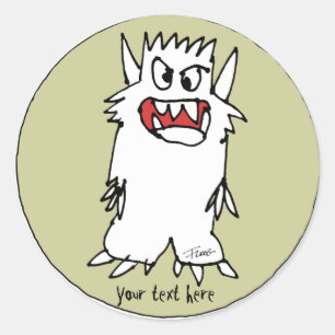 Adesivo Redondo Monstro dos desenhos animados personalizado em