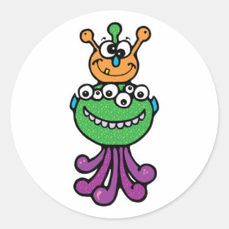 Adesivo Redondo monstro engraçado