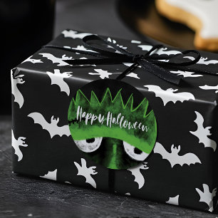 Adesivo Redondo Monstro lunático o Dia das Bruxas feliz de