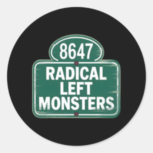 Adesivo Redondo Monstros Radicais da Esquerda - Resistência Engraç