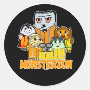 Adesivo Redondo Monstros Swagazon Mummy Frankenstein Dracula Monst