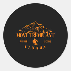 Adesivo Redondo Mont Tremblant Canadá Estação de Esqui Quebec Esqu