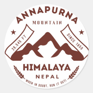 Adesivo Redondo Montagem Annapurna Nepal