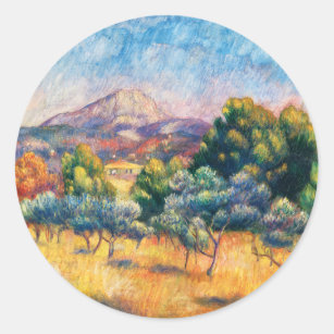 Adesivo Redondo Montagne Sainte-Victoire (Paysage) Renoir