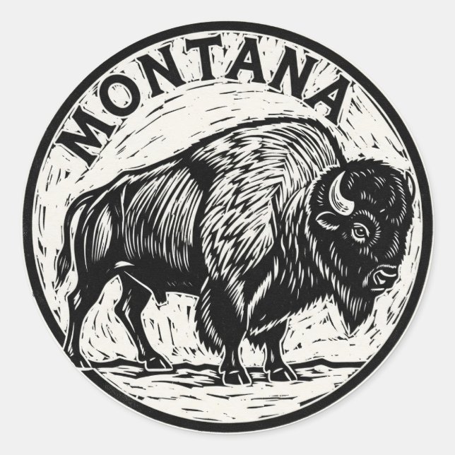 Adesivo Redondo Montana Bison (Frente)