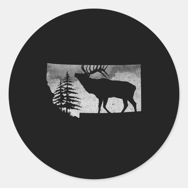 Adesivo Redondo Montana Elk Hunter (Frente)