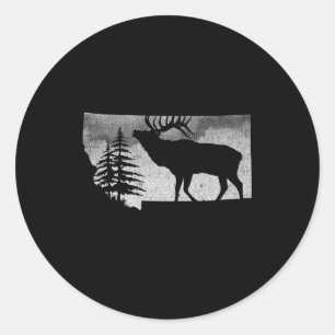 Adesivo Redondo Montana Elk Hunter