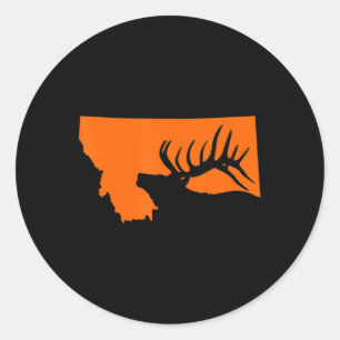 Adesivo Redondo Montana Elk Hunting