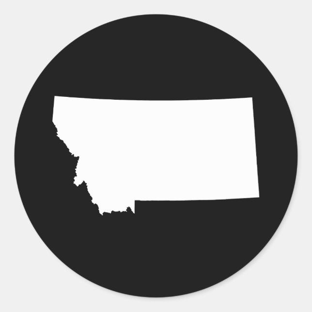 Adesivo Redondo Montana em Branco e Negro (Frente)