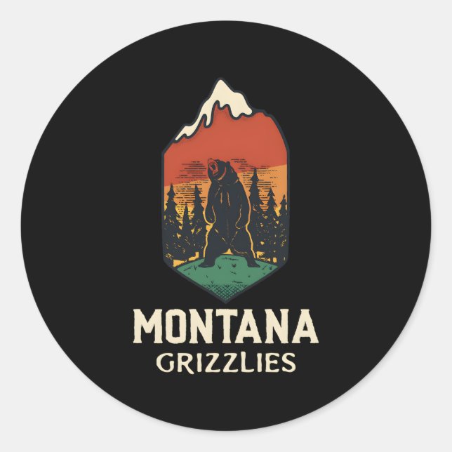 Adesivo Redondo Montana Grizzlies (Frente)