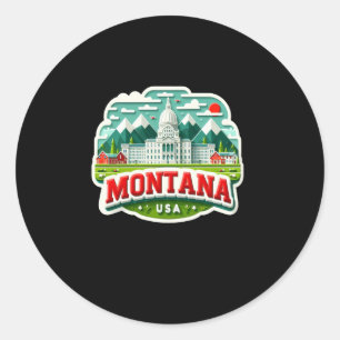 Adesivo Redondo Montana In Usa Sticker
