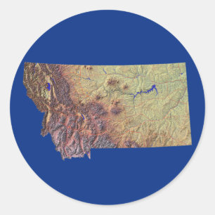 Adesivo Redondo Montana Map Sticker