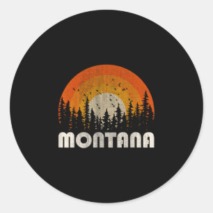 Adesivo Redondo Montana - natureza engraçada vintage caminhada 60s