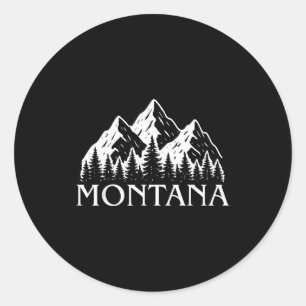 Adesivo Redondo Montana vintage montanha ao ar livre país do grand