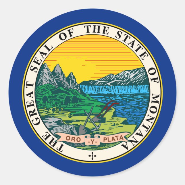 Adesivo Redondo Montanan Seal, Montana (Frente)