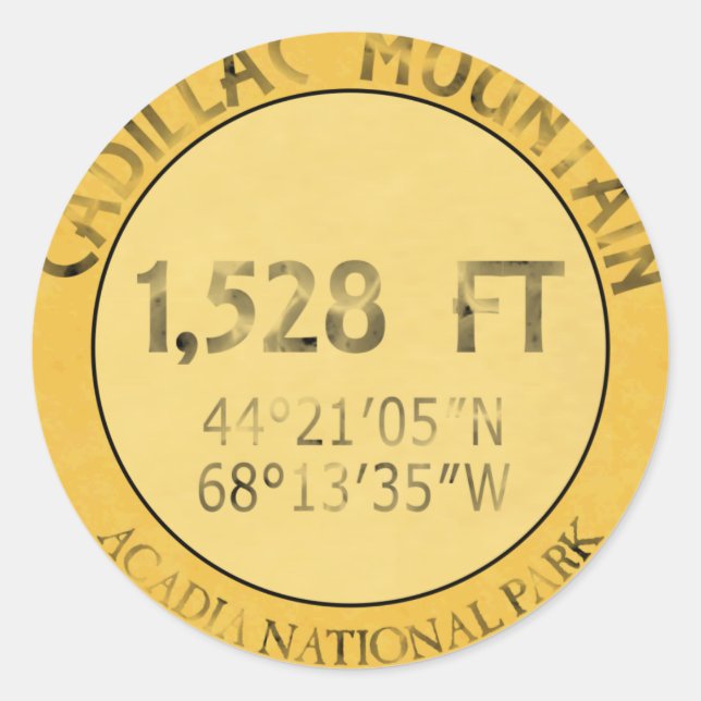 Adesivo Redondo Montanha cadillac (Frente)