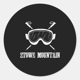 Adesivo Redondo montanha de Stowe vermont esquiador esqui esqui rú