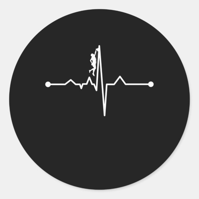 Adesivo Redondo Montanha Escalada de Batimentos Cardíacos Escaland (Frente)