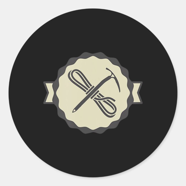 Adesivo Redondo MONTANHA ICON ICON Ice Wall Rock Climber (Frente)