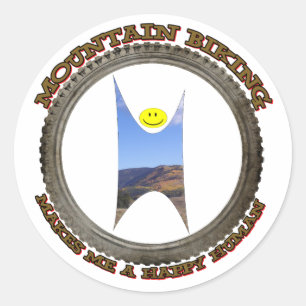Adesivo Redondo Montanha Me Torna Um Humano Feliz